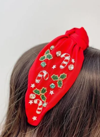 Candy Cane Knotted Headband