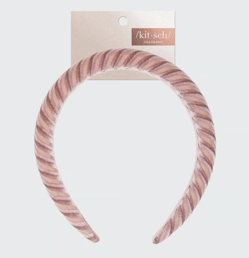 Padded Velvet Headband - Blush