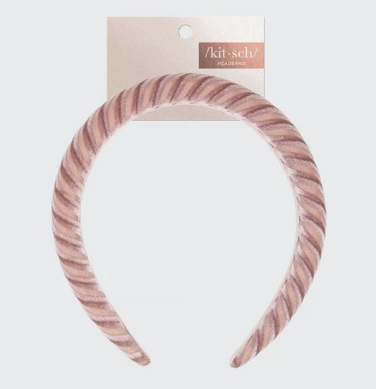 Padded Velvet Headband - Blush