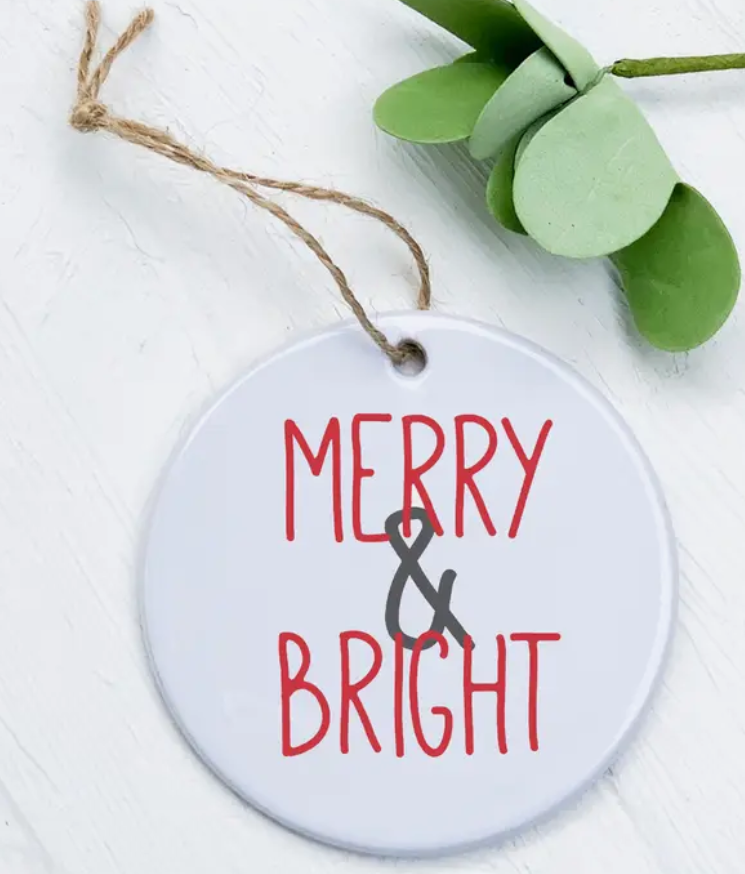 Merry and Bright Ornament- Block